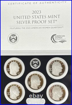 2023 S United States Mint Silver Proof Set w Box & COA 10 Coin Set #14597