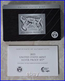 2023 U. S. Mint Silver Proof Set Original U. S. Mint Box and COA