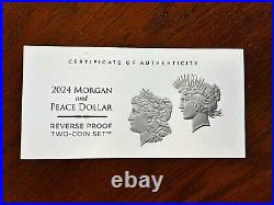 2024 Morgan & Peace Dollar Silver 2 Coin Reverse Proof Set