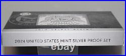 2024 S US Mint ANNUAL 10 Coin SILVER Proof Set with Box, COA + Eagle Staff $1