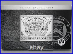 2024 S US Mint ANNUAL 10 Coin SILVER Proof Set with Box, COA + Eagle Staff $1