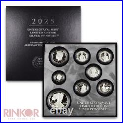 2025-S Limited Edition Silver 8-Coin Proof Set (Box and CoA)