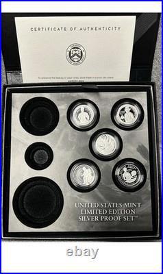 2025 S Limited Edition Silver Proof Set Box & COA (no $1 Eagle, 50C, 10C Dime) %