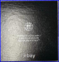 2025 S Limited Edition Silver Proof Set Box & COA (no $1 Eagle, 50C, 10C Dime) %