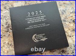 2025 S Silver Proof Quarter Set. Limited Edition OGP and COA. 0.999 fine