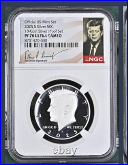 2025 S Silver Proof Set NGC PF 70 Lincoln Cent + Kennedy Half OGP 25RH