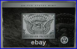 2025 S US Mint Silver Proof Set 10 Coins with Box & COA 25RH 2025 S US Mint Silver Proof Set 10 Coins with Box & COA 25RH