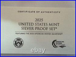 2025 S. United States Mint Silver Proof Set With Ogp+coa 10-proof Coins