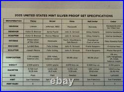 2025 S. United States Mint Silver Proof Set With Ogp+coa 10-proof Coins