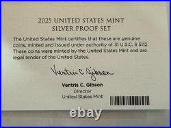 2025 S. United States Mint Silver Proof Set With Ogp+coa 10-proof Coins