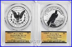 2026-P Morgan and Peace Silver Dollar Reverse Proof Set PR70 FS PCGS Ann Label