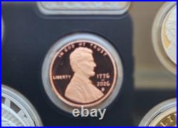 2026 S SILVER PROOF SET with PENNY DAUL DATES 17762026
