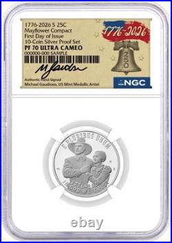 2026 S Silver Proof 10-Coin Set NGC PF70 UCAM First Day of Issue Gaudioso