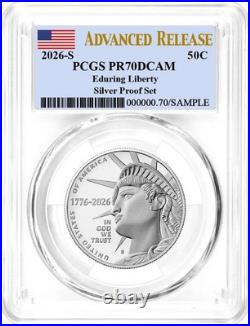 2026 S Silver Proof 10-Coin Set PCGS PR70 DCAM Advanced Release Flag Label