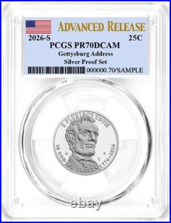 2026 S Silver Proof 10-Coin Set PCGS PR70 DCAM Advanced Release Flag Label