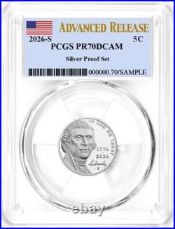 2026 S Silver Proof 10-Coin Set PCGS PR70 DCAM Advanced Release Flag Label