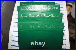 4 pack UNITED STATED MINT SILVER PROOF SETS 1995 (2) 1996 (1) 1997 (1)