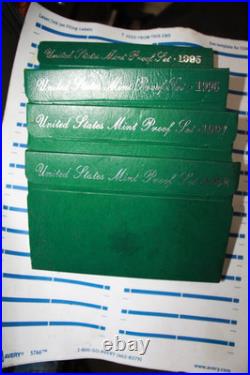 4 pack UNITED STATED MINT SILVER PROOF SETS 1995 (2) 1996 (1) 1997 (1)