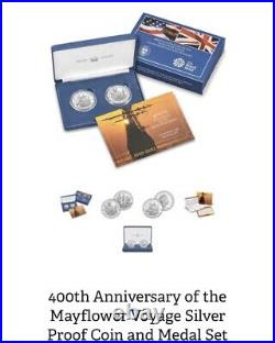 400th Anniversary Mayflower Voyage Silver Proof Coin & Medal Set 2020 SOLD OUT