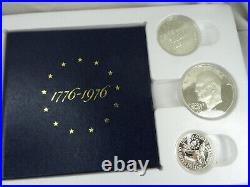 (5) 1976-S US Mint Silver Proof Bicentennial 3 Coin Set BU 40% Silver OGP