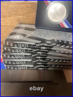 (5)2005 SILVER PROOF SET + 1 SILVER 2004 TOM EDISON($ 60 t oz) 5 t OZ SILVER