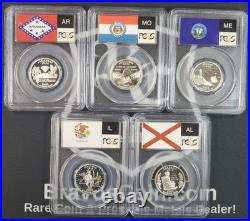 5 Coin 2003-S United States Silver Proof Quarters ALL PCGS Graded PR 69 DCAM