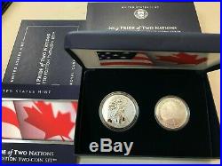 5 SETS 2019 Pride of Two Nations US $1 Silver Eagle & $5 Maple Leaf Sealed Box