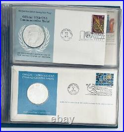 70's United Nations Certified 1st Edition Sterling Silver Proof Coin Set 8