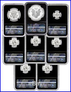 8-Coin Set 2017-S US Limited Ed PF Silver Set NGC PF70 UC FR Black Core SKU50180