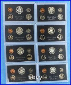 8 U. S. Mint Proof Sets, 40% Silver Kennedy Half Dollars, 1968, 1969 & 1970