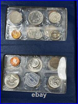 8 US 90% Silver Coins Proof Sets 1956 1963 in Original Plastic Whitman Holder