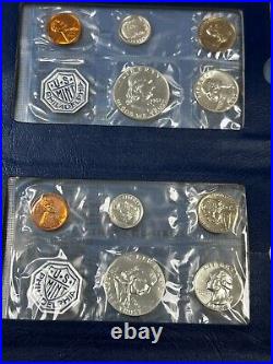 8 US 90% Silver Coins Proof Sets 1956 1963 in Original Plastic Whitman Holder