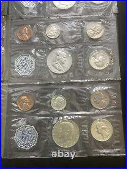 8 US Mint Silver Proof Sets 1957-1964 Sealed In Cello No Envelope, or Cert