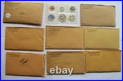 9 Us Silver Proof Sets, 1956-1964