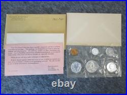 90% SILVER US MINT PROOF SET(4) 1962 5 COIN CELLO FLAT PACK withORIG ENVELOPE/CARD