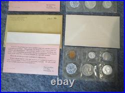 90% SILVER US MINT PROOF SET(4) 1962 5 COIN CELLO FLAT PACK withORIG ENVELOPE/CARD