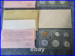 90% SILVER US MINT PROOF SET(4) 1962 5 COIN CELLO FLAT PACK withORIG ENVELOPE/CARD