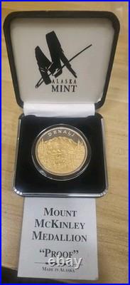 Alaskan (Denali) 2 Coin Proof Set withCOA (. 999 Silver & 24Kt Gold Inlay/edging)