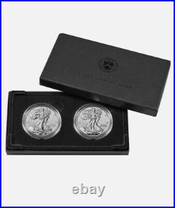American Eagle 2021 One Ounce Silver Reverse Proof Two Coin Set 21XJ CONFIRMED