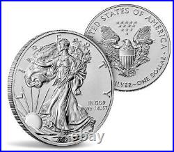 American Eagle 2021 One Ounce Silver Reverse Proof Two-Coin Set Design