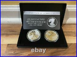 American Eagle One Ounce Silver Reverse Proof Two-Coin Set Designer Edition 21XJ