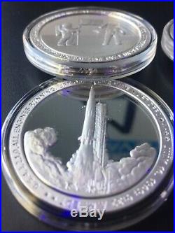 Apollo 11 COMPLETE SET 8 Matching Serial Numbers 1oz. 999 Silver Proof Like Lot