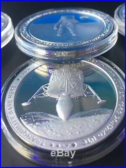 Apollo 11 COMPLETE SET 8 Matching Serial Numbers 1oz. 999 Silver Proof Like Lot