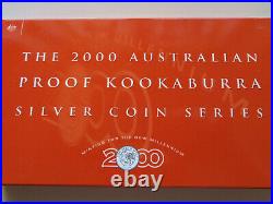 Australia. 2000 10oz, 2oz & 1oz Silver Kookaburra Set. Cased Proof's