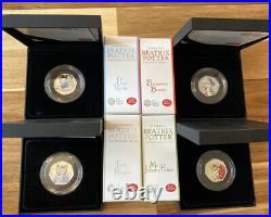 Beatrix Potter Complete 2017 Silver Proof 50p Coins Full Set + COA Royal Mint