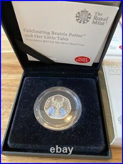 Beatrix Potter Complete 2017 Silver Proof 50p Coins Full Set + COA Royal Mint