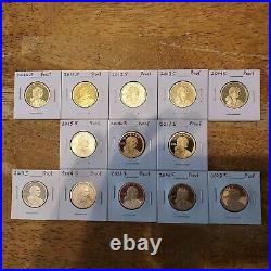 Beautiful Native American S Proof Dollar Set, 13 Coins, 2010S THRU 2023S