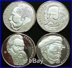CENTRAL AMERICA 4 Coins 2002 Silver Proof Set Lenin Marx Engels Mao Tsetung