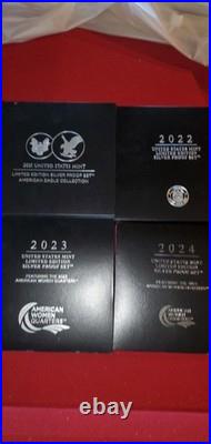 COMPLETE US MINT SILVER PROOF LIMITED EDITION-(12 Sets) 2012- 2014 2016- 2024