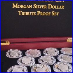 Carson City Morgan Silver Dollar Tribute Proof Set 14 Coins COA Unc 0.999